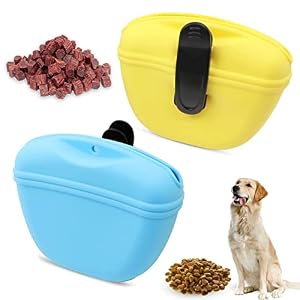 MGKSHADOW Silikon Leckerli-Beutel für Hunde, Gelb & Blau, 2 Stück