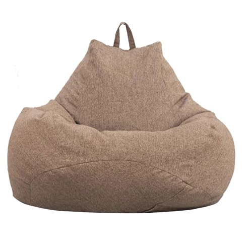 BAODBF Puff sin relleno, funda de puf sin relleno, puf de dormitorio sin relleno, funda puf de pera sin relleno para dormitorio, salón, oficina (70 x 80 cm), color marrón