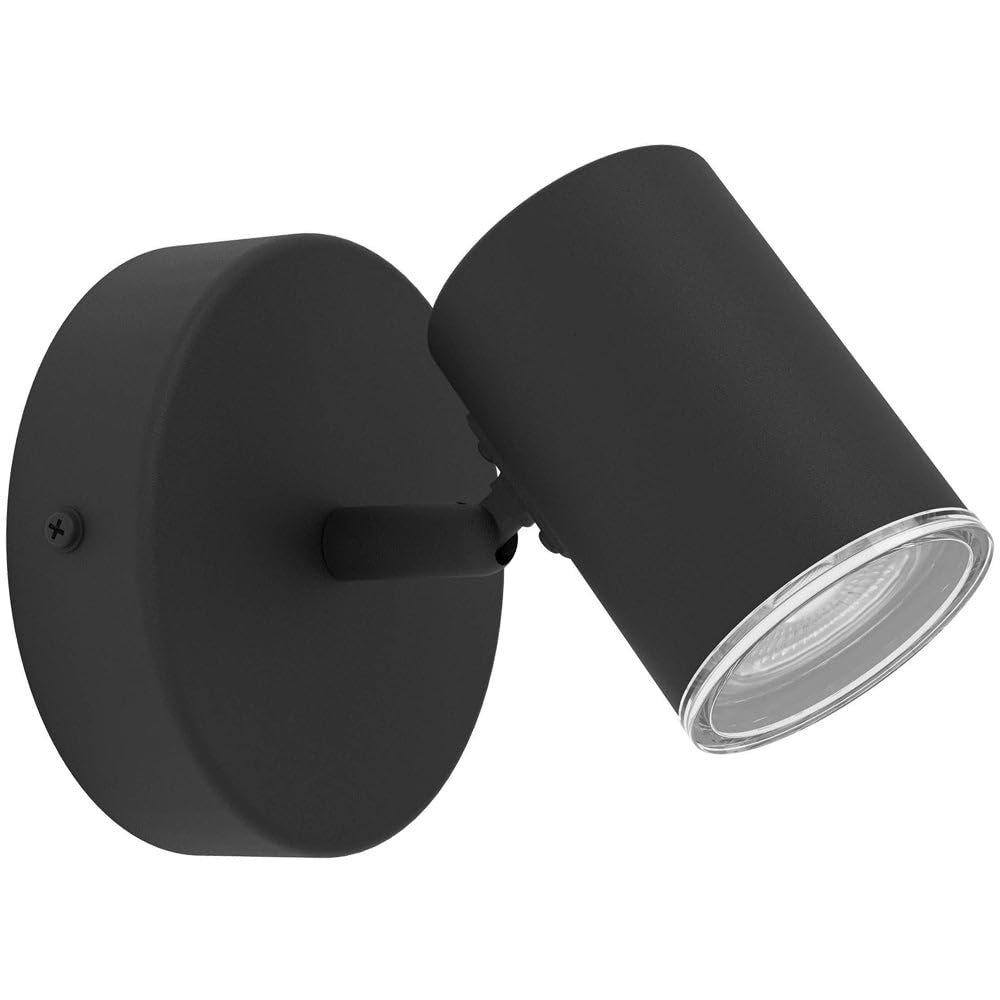 Loops Black Ceiling Spotlight, Bathroom Light Fixture, 11.5 Cm Height, Modern Style, Gu10 Cap Fitting, Ip44 Rated, Indoor Use, Mains-Powered