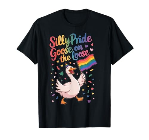 Bandera del orgullo gay tonto ganso LGBTQ Rainbow Pride Camiseta