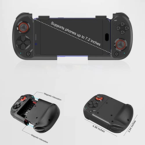 Joso Wireless Controller For Android, Iphone, Direct Play, Stretchable, Gaming Controller Gamepad Joystick For Iphone 14 13 12 Pro Max, Galaxy S23 S22 Ultra, Cod Mobile, Genshin Impact #TOP7