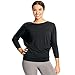 C9 Champion womens Long Sleeve Open Back Top Yoga Shirt, Ebony, Medium US