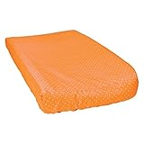 Trend Lab 100% Cotton Dot Changing Pad Cover, Orange/White