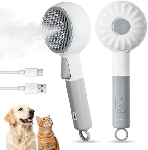 Pet Spray Brush for Cats & Dogs — side view showing full product dimensions
