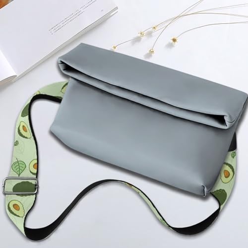 Image of GLENLCWE Adjustable Replacement Belt Avocado Print Wide Shoulder Strap Guitar Style Crossbody Bag Handbag Strap Canvas Straps