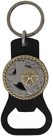 Texas State & Star Beer Soda Bottle Opener Keychain Car Truck Keyring image 2