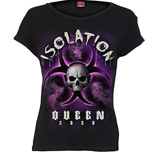 Spiral – Isolation Queen – T-Shirt à Mancherons et col Bateau – Noir - Les Beatles, Paul McCartney, John Lennon, RIngo Starr, George Harrison