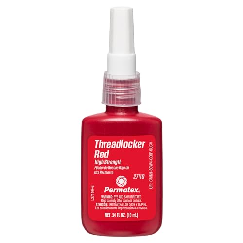 Permatex Devcon 27110 Red High-Strength Threadlocker, 10 mL, 0.34 fl. oz. Bottle