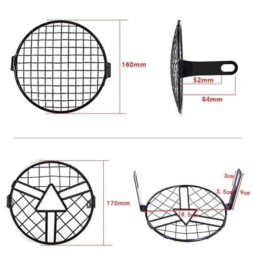 Grille phare Brixton Crossfire 500 maille retro noire - 3