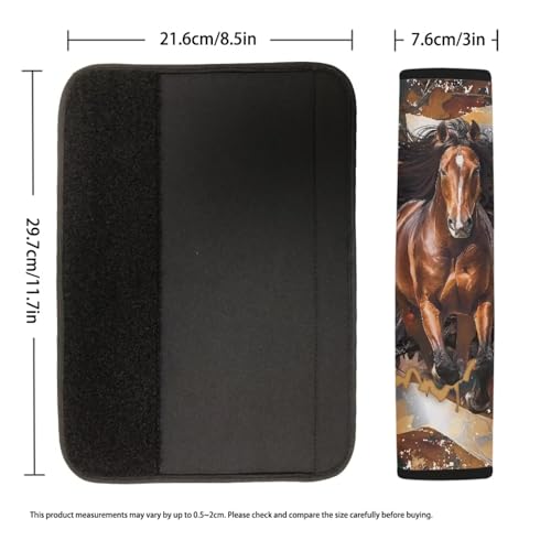 Image of AFPANQZ Brown Horse Seat Belt Pad Cover for Women Adults Kids Safety Seatbelt Pad Cushion Adjustable Comfortable Driving Schoolbag Straps Pads
