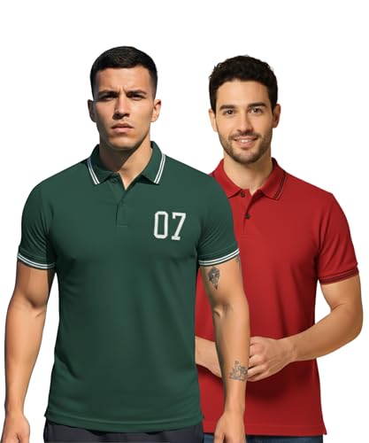 Image of INKKR Men's Soild Half Sleeve Polo T-Shirt Combo