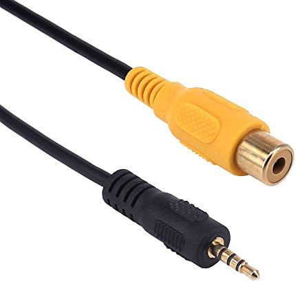 2.5mm to RCA Cable, Gold Plated AV-in Aux 2.5mm TRRS Male Plug to RCA Female Audio Adapter Converter Cord 0.3m, for GPS Tablet Dash Cam DVR Backup Camera