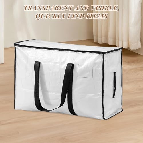 Grands sacs de rangement transparents 69x35x38 cm imperméables avec fermeture éclair - 5