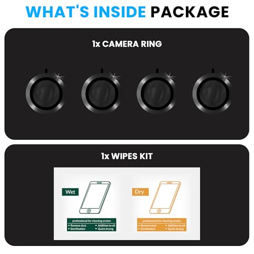 Image of ArmourPro Camera Rings Tempered Glass for Motorola Edge 60, Tough HD Individual Aluminum Alloy Rings 9H Camera Cover, Scratch-Resistant,Camera Lens Protection| Black, 1 Pack