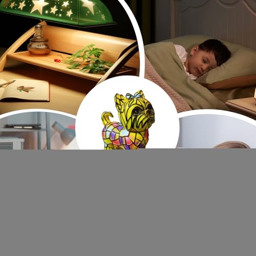 Lampe de table chiot en resine de qualite et veilleuse retro chic