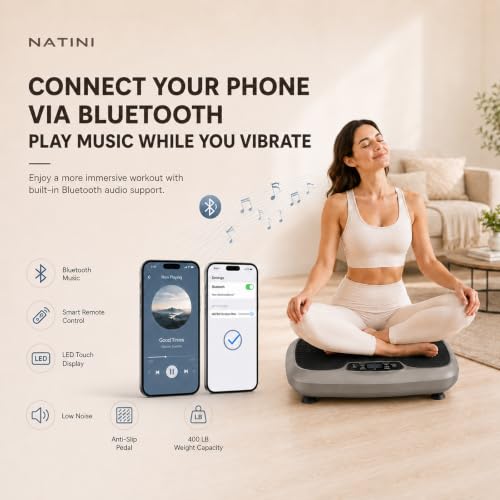 Image of Natini Vibration Plate Exercise Machine - Power Vibrating Plate for Lymphatic Drainage,Whole Body Workout Machine for Women Weight Loss Home Fitness,