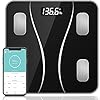 QISEMDUM Bluetooth Body Fat Scale, Smart Wireless BMI Bathroom Weight Scale Body Composition Monitor Health Analyzer with Smartphone App for Body Weight, Fat, Water, BMI, BMR (Grey)