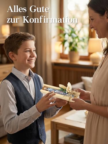 Konfirmation Geschenke für Mädchen Junge, Elegante Geldgeschenk Konfirmation Verpackung Geschenkbox mit Trockenblumen & Karte & & Reagenzglas, Wunscherfüller konfirmationsgeschenk