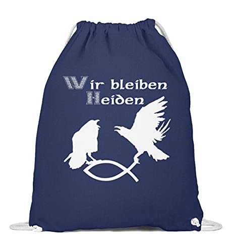 Gymsac en coton bleu marine Hugin & Munin sac à dos cordon 37x46cm