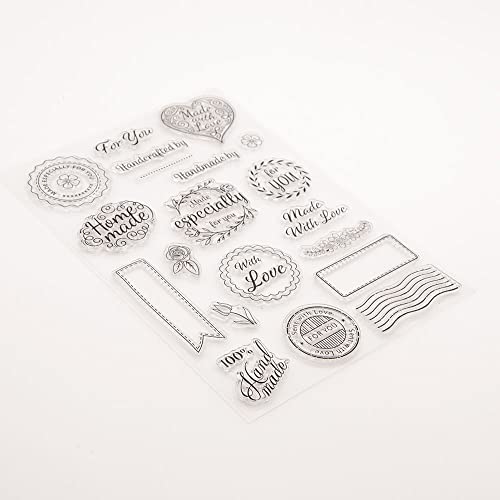 Nzj Happy Valentine's Day Love Heart Just For You Clear Stamps For Card Making Decoration And Diy Scrapbooking (Made With Love For You) #TOP5