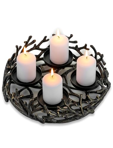 Romadedi Adventskranz Vintage Geweih Schwarz: Adventsgesteck Rund...