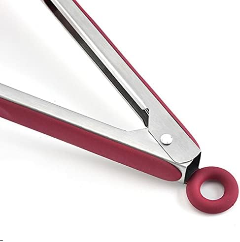 Cooking Tongs Food Tongs, with Silicone Tips,for Kitchen Cooking, Barbecue, Size:26.5 * 6.2cm Safe and Tongs