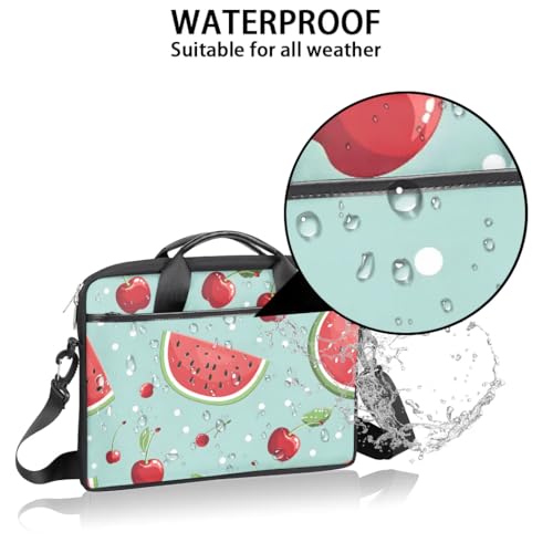 Shoulder Bag for Laptop Watermelon Cherries 14/15 Inch Laptop Sleeve Waterproof Computer Bag for Notebook & Tablet Shockproof Laptop Case for Work Travel3