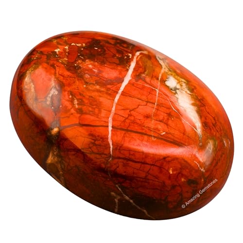 Image of Brecciated Jasper Crystals and Healing Stones - Large Palm Stone Crystals Piedra - Crystal for Good Luck, Positive Energy, Meditation - Unique Stocking Stuffers and Birthday Gifts for Women, Men