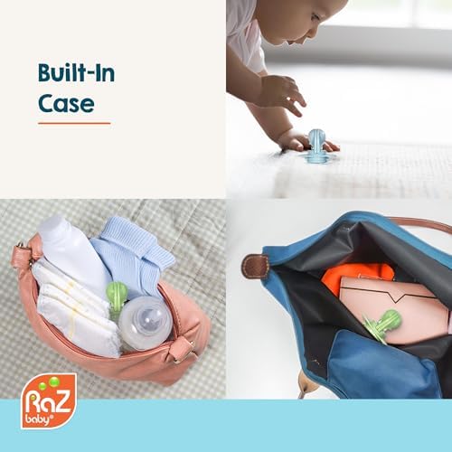 RaZbaby Keep-It-Kleen Baby Pacifier 2-Pack Closes When Dropped - BPA-Free Silicone Orthodontic Nipple, Ideal for Travel, Nipple Stays Clean, 0-36 Months - Bear/Pinguin Design