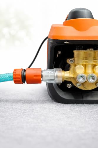 Image of KISAN High Pressure Washer Gun with Foam Cannon Bottle, Quick Connector & Water Filter Set - Compatible Pressure Washer Spray Gun Kit for Car Wash, Bike, Floor & Garden Cleaning
