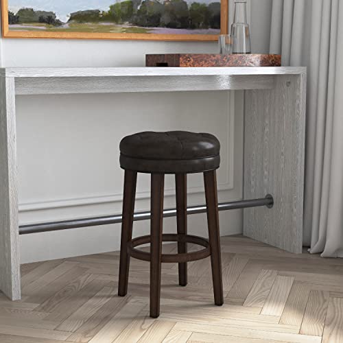 Hillsdale Krauss Backless Swivel Bar Height Stool, Dark Brown #TOP1