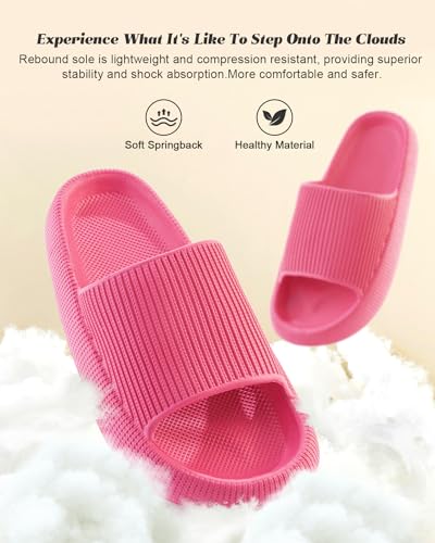 OLDSH Cloud Slides for Women and Men，Thick Sole House and Outdoor Slippers, EVA Non-Slip House Slippers, Home Bedroom Shower Trendy Clud Slippers.4