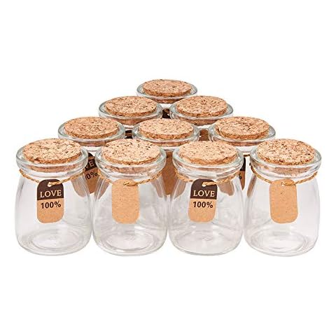 BENECREAT 10 Pack Botella de Vidrio con Corcho Equipada de Cuerda de Cáñamo y Etiqueta de Cartón Cover