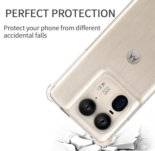 Image of Back Cover Shockproof Silicone Protective Back Case for Motorola Edge 50 Ultra -Transparent