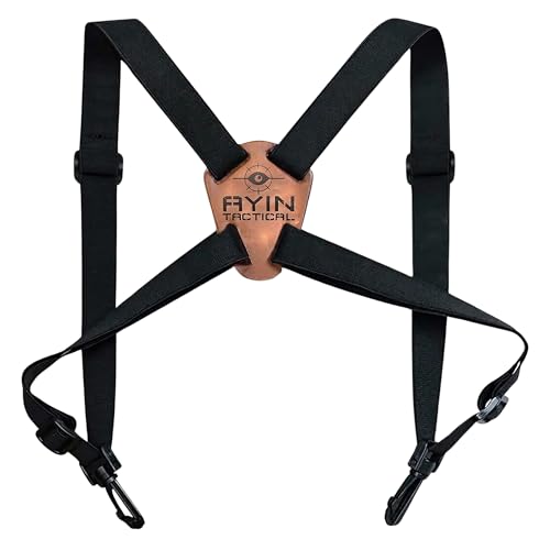 AYIN Deluxe Binocular Strap for Hunting, Birding, Sports Watching - Adjustable Binocular Cross Straps Harness for Camera and Rangefinder
