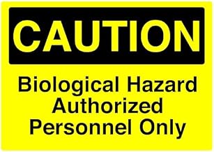 Biological Hazard Authorized Personnel Only Caution Sign, Durable Industrial Metal - Fit Hospital Lab, Research Bio-Zone, Vet Clinic Specimen Room, Weatherproof 8""x12""