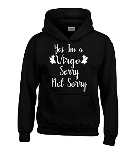 Sweat à capuche Virgo noir fini les pannes de style pour votre enfant de 9-11 ans