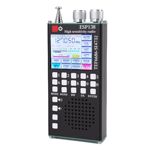 ZASCHMOY Vollbandradio FM LW MW SW Air SSB-Band DSP-Rauschunterdrückung Bluetooth 5.0 Dual-Modus mit 2 4-Zoll-IPS-Touchscreen und Ziffernblock für Amateurfunk-Enthusiasten