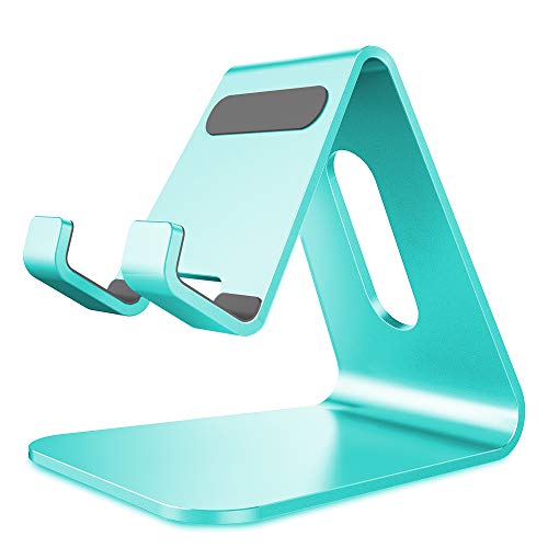 CreaDream Cell Phone Stand, Cradle, Holder,Aluminum Desktop Stand Compatible with Switch, All Smart Phone, iPhone 11 Pro Xs Max Xr X Se 8 7 6 6s Plus SE 5 5s (Mint Green) - Solid - Mint Green