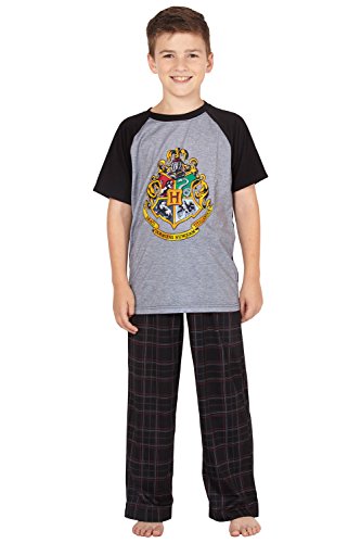Harry Potter Hogwarts Crest Raglan Plaid Pant Pajama 2pc Set2