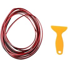 Car Interior Moulding Strip 16ft 3D DIY Automobile Motor Exterior Decoration Moulding Trim Strip Line Decoration Styling Dashboard Accessories with Installing Tool Red