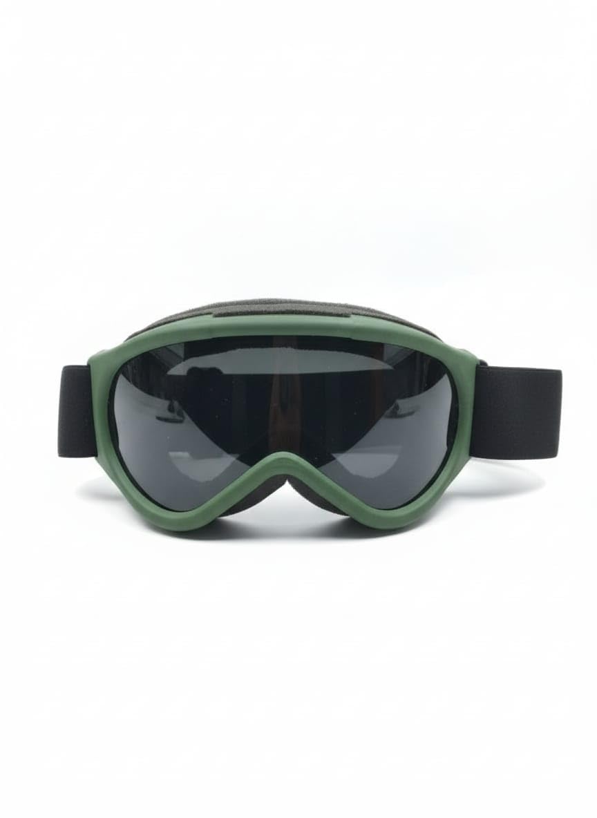 4-in-1 Multi-Sport Adventure Goggles | UV400 Anti-Fog Windproof Eye Protection for Skiing, Jet Skiing, Riding Adjustable Elastic Strap. (Green)