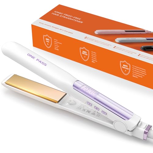 Faszin 2 in 1 Hair Straighteners for Women, Fast Heating Titanium Flat Iron with Negative Ions, 3D Floating Plates for Smooth Styling, 11 Adjustable