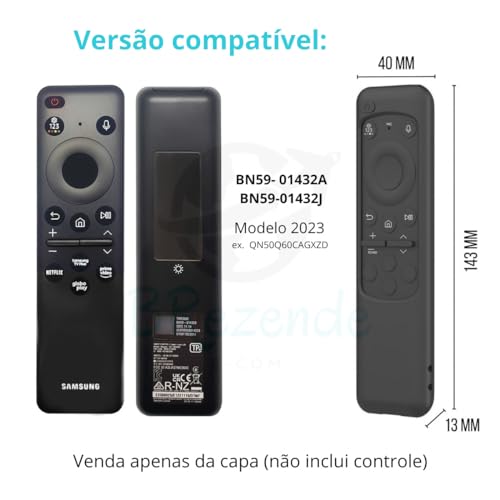 Capa Para Controle Remoto Tv Samsung Solar 2023 Bn59-01432a