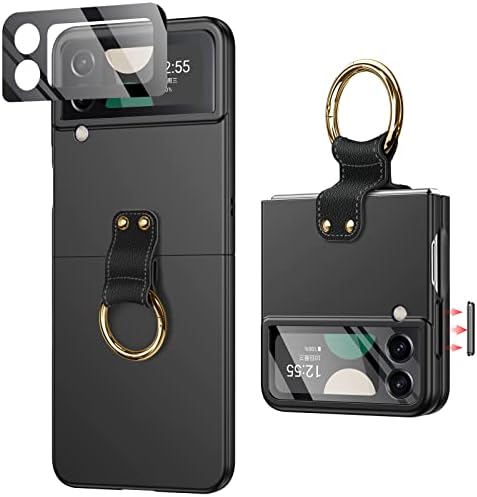 for Samsung Galaxy Z Flip 4 Case: [Spring hinge protection] [ Metal Volume Key Protection] [Camera Screen Protector], Lightweight Soft PC Protective Cover Case for Galaxy Z Flip 4 5G 2022 (Purple)