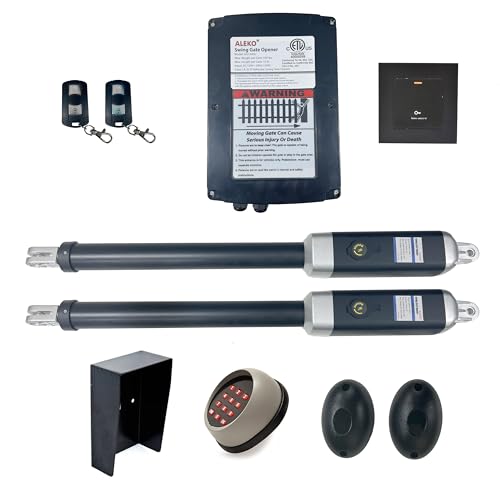 ALEKO Dual Swing Gate Opener | Automatic Driveway Gates AC/DC Operator | ETL Certified Opener | GG900 | (900 ETL Certified Accessory Kit)