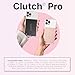 Clutch Pro Portable iPhone Charger for Travel 5000 mAH TSA Approved Magnetic Airplane Safe Portable Charger only Compatible with iPhone 14 & Older Devices with Built-in Lightning Cable 3.7 oz - Pink