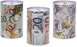 VANI Spardose Metallspardose Metall Eurospardose Euro Geldspardose Sparschwein 10 x 15cm (1x)