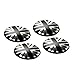 x xotic tech 4X Union Jack UK Flag Style Wheel Center Cap Covers Compatible with Mini Coopers R50 R51 R52 R53 R55 R56 R57 R58 R59 R60 R61 F55 F56, etc (Black/Grey)
