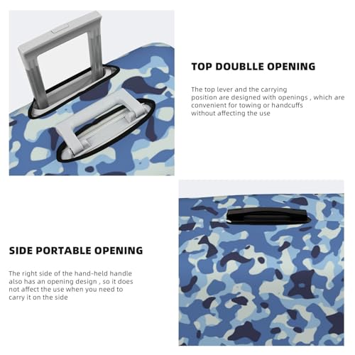 Generic Elastic Travel Luggage Cover,Blue Camouflage Pattern Dust-Proof Anti-Scratch Suitcase Cover Washable Suitcase Protector, X-Large4
